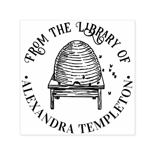 Rustik bikupa, flygande bin #2 Biblioteksboknamn Självfärgande Stämpel (Design)