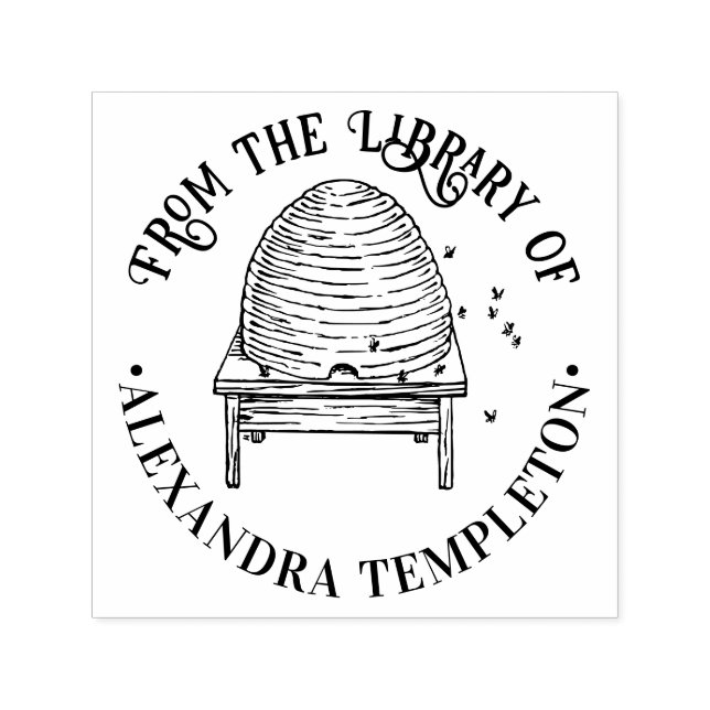 Rustik bikupa, flygande bin #2 Biblioteksboknamn Självfärgande Stämpel (Design)