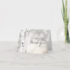 Rustik Björk Vinter Vit Snö Tack Kort