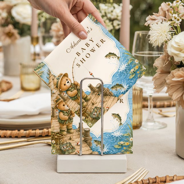Rustik Björn Fiske Baby Shower Pappersservett (Skapare uppladdad)