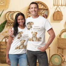 Rustik Björn med Blommor Babyfirande T-Shirt