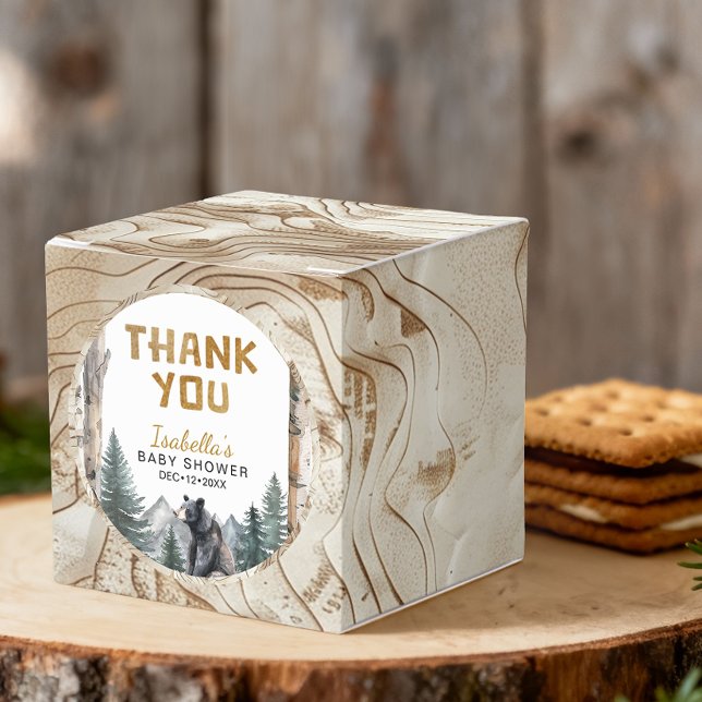 Rustik björnskog Äventyr Babykläder favor B Presentaskar (Gift Box)