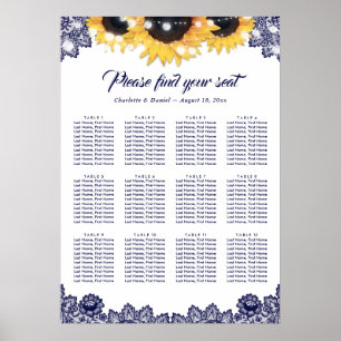 Rustik Blå Blomsterduk Platsindelning 12 Poster