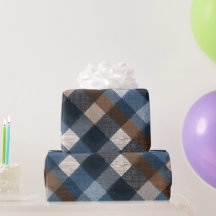 Rustik Blå Brun Denim Kryssrutig Blek Plaid Mönste