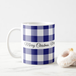 Rustik Blå Karo God Jul Kaffemugg