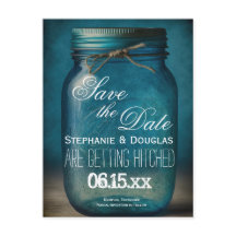 Rustik blå murarskål Spara datum Bröllop