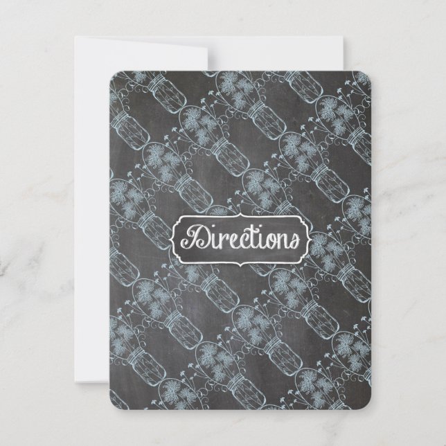 Rustik Blå Murarvasa Kritbräda Bröllop Inbjudningar (Framsida)