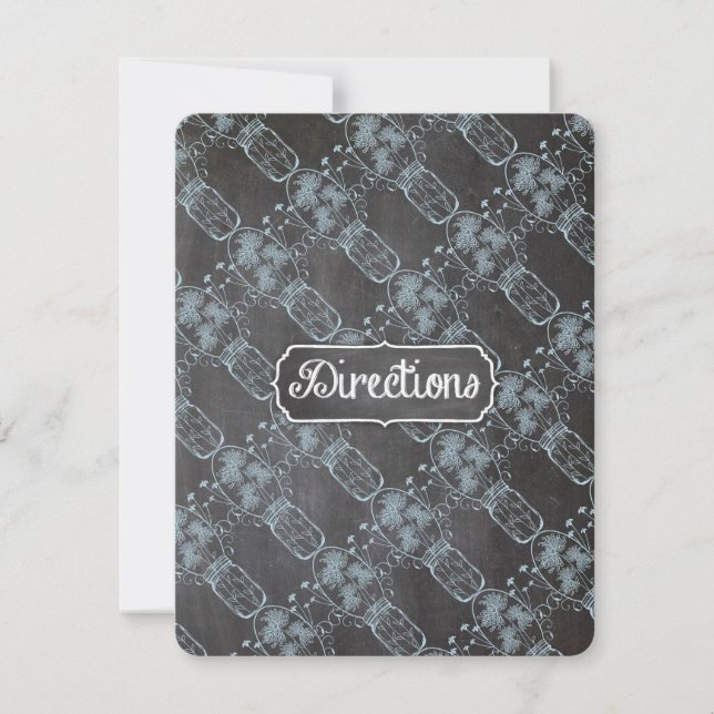 Rustik blå murarvaschgrafit bröllop inbjudningar (Framsida)