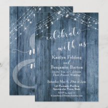 Rustik Blå Trä & Ljus Fira med Oss