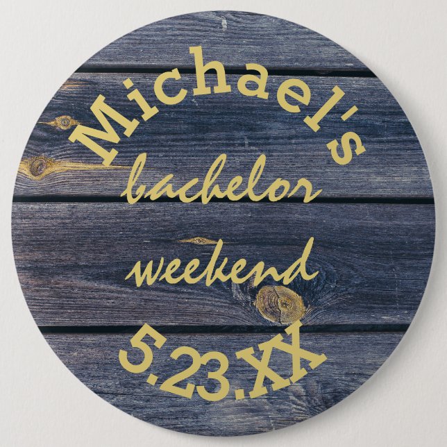 Rustik blå trä | Magisterhelgens Monogram Knapp (Framsida)