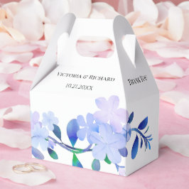 rustik blå vattenfärgblomma & blad i dammig stil presentaskar