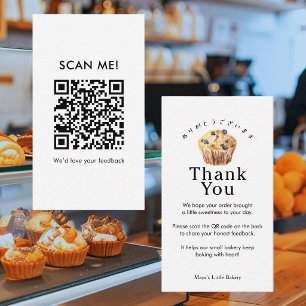 Rustik blåbärsmuffin Lämna en recension QR-kod Visitkort