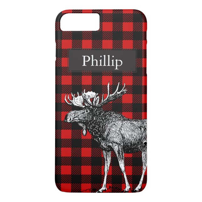 Rustik Black & Red Play Moose-eget namn Case-Mate iPhone Skal (Baksida)