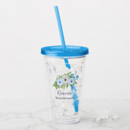 Rustik Blåvit Blommig Quinceañera  Take Away Mugg