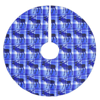 Rustik, blåvitromys, träd julgransmatta borstad polyester