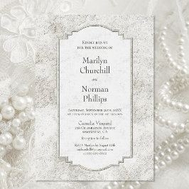 Rustik Blek Grått Carved Stone Wedding bjudande Inbjudningar