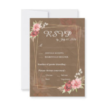 Rustik blombröllop RSVP-kort