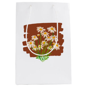 Rustik blomdesign på brun bakgrund