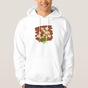 Rustik blomdesign på brun bakgrund hoodie