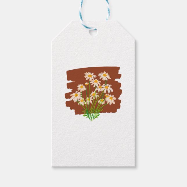 Rustik blomdesign på brun bakgrund presentetikett (Framsidan)