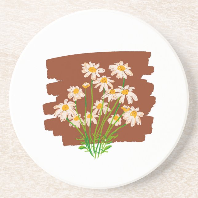Rustik blomdesign på brun bakgrund underlägg (Framsidan)