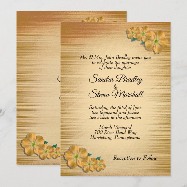 Rustik blomhochzeitsinladning inbjudningar (Fram/baksida)