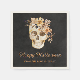 Rustik blomkraniell Halloween Pappersservett