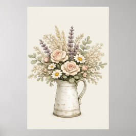 Rustik blomkruka poster