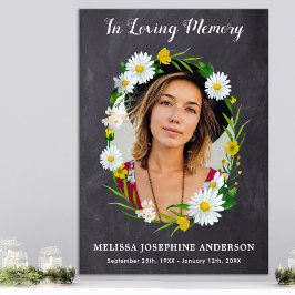 Rustik Blomma Minnes Daisy Foto Minnesgåva Poster
