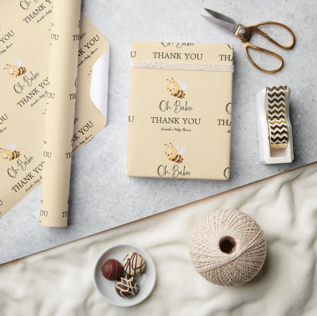 Rustik blommande tusenskönor Oh Babee Honey Bee Ba Presentpapper (Hantverk)