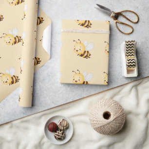 Rustik blommande tusensköns-Oh Babee Honey Bee Bab Presentpapper