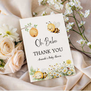Rustik blommande tusensköns-Oh Babee Honey Bee Bab Tack Kort