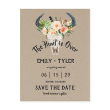 Rustik Blommig Antilopjakt är Slut Spara Datum