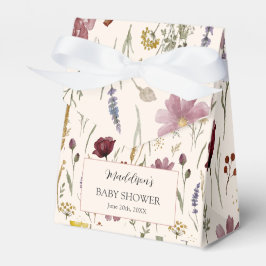 Rustik blommig baby shower presenttält presentaskar