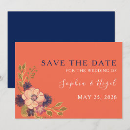 Rustik Blommig Bröllop i Rosenskär Färg Spara Datumet