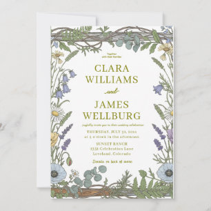 Rustik blommig inbjudanmall – Vilda blommor & Inbjudningar
