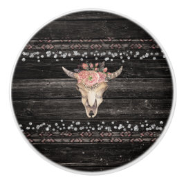 Rustik Blommig Kosskalle Boho Chic Glam Silver Trä Knopp