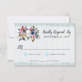 Rustik Blommig Kowskalle Bohemsk Bröllop Svar RSVP