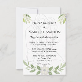 Rustik Blommig & Minimalistisk Elegant Bröllops RS OSA Kort