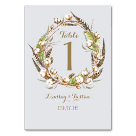 Rustik Blommigt av bomull, ludd Bröllop Bordsnummer