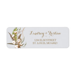 Rustik Blommigt av bomull, ludd, Möhippa Returadress Etikett