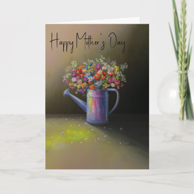 Rustik Blommigt-bevakning kan måla Helgdag Card Helgkort (Framsida)