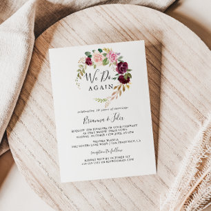 Rustik Blommigt botaniska vi gör om Vow Renewal Inbjudningar