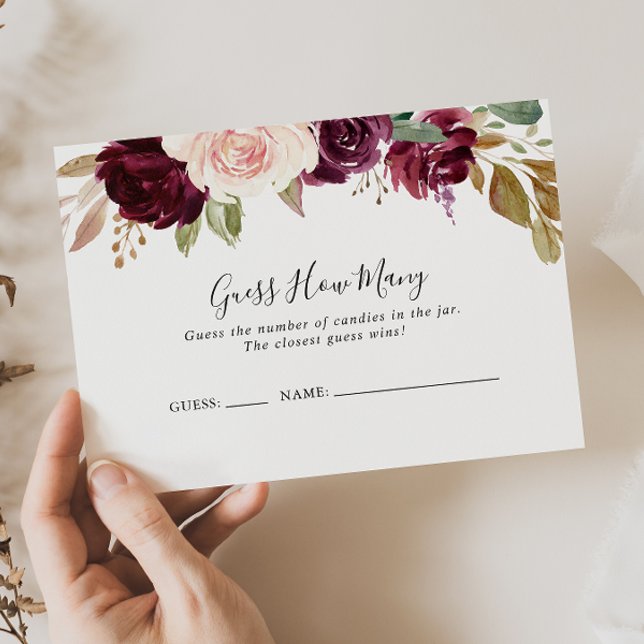 Rustik Blommigt, botaniskt gissar hur många spelko Visitkort (Skapare uppladdad)