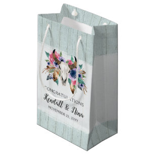 Rustik Blommigt Cow Skull Boho Watercolor Bröllop