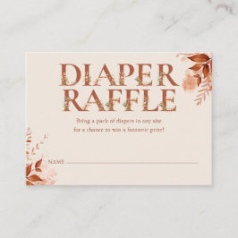 Rustik Blommigt Diaper Raffle Fall Baby Shower Tilläggskort