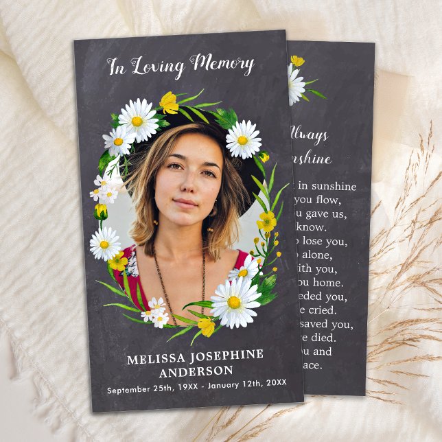 Rustik Blommigt för minnesanteckning Funeral Praye (Skapare uppladdad)