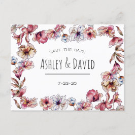 Rustik Blommigt, handskriven spara vykortet för da Inbjudan Vykort