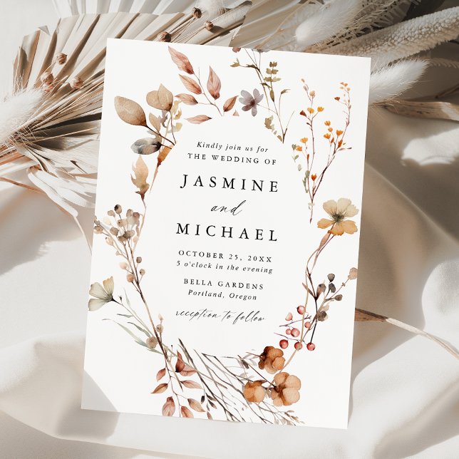 Rustik Blommigt Hösthöns, utandning Bröllop Inbjudningar (Skapare uppladdad)