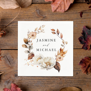 Rustik Blommigt Hösthöns, utandning Bröllop Pappersservett